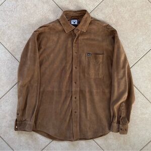 Men's Faconnable Brown Suede Shirt
